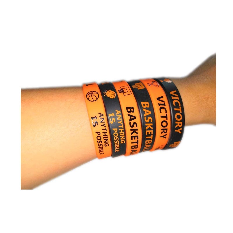 CupaPlay 24 PCS Basketball Motivational Silicone Wristband Bulk for Teenagers - Personalized Silicone Rubber - Sports - Party Favors and Supplies - Carnival/Events/Prize - Image 4